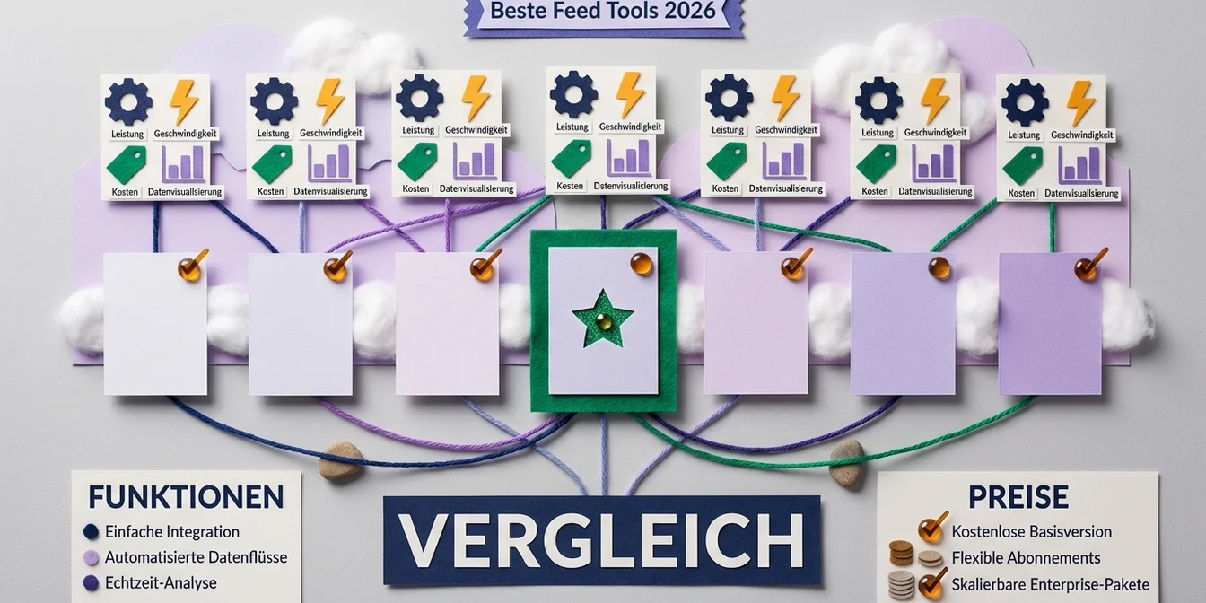Vergleichstabelle der besten Feed Management Tools 2026 mit Pricing und Feature-Übersicht